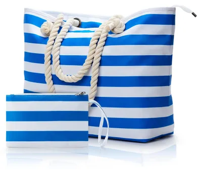 Produktbild von SolidKeus – Große, wasserdichte Strandtasche mit Reißverschluss und Fächern für Damen