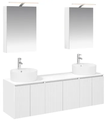 Immagine prodotto di Set di mobili da bagno, 5 pezzi, bianco, legno ingegnerizzato
