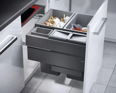Produktbild von Hailo Abfallsorter 3619771 EURO CARGO 600, 91 Liter / 60 cm Schrankbreite / Abfalltrennsystem
