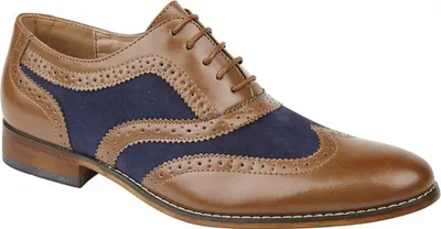 Produktbild von Roamers Jungen Schnürschuhe mit Lochmuster DF1456 (38 EU) (Hellbraun/Marineblau)