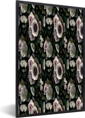 Produktbild von MuchoWow® MuchoWow® Gerahmtes Poster Blumen - Anemone - Farben - Muster 40x60 cm - Poster mit zchwarzem Bilderrahmen - Papierdruck - Wandbilder