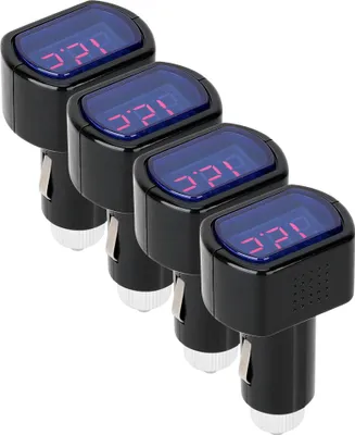 Image de 4 voltmètres de voiture, affichage numérique à LED, détecteur de surveillance de la tension de la batterie