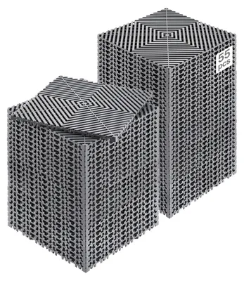 Zdjęcie produktu dla VEVOR blokująca mata odpływowa, mata prysznicowa 31 x 31 cm, modułowa blokująca mata podłogowa, 55 sztuk, antypoślizgowa, do garażu, ogrodu, szara
