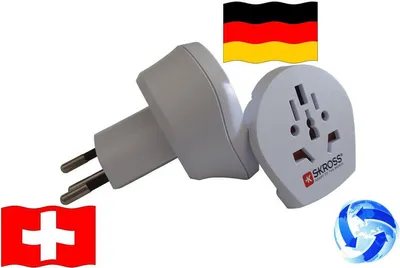 Produktbild von Reiseadapter Urlaub Reise Stecker Welt auf Schweiz + Deutschland - Kombi Adap...