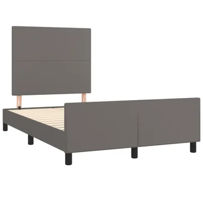 Produktbild von Bettgestell ohne Matratze Grau 120x190 cm Kunstleder