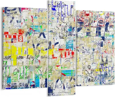 Produktbild von Bild auf Leinwand - Leinwandbild - Straße Graffiti Wand Wandmalerei - 95x80cm - Wand Bild - Wanddeko - Leinwanddruck - Bilder - Kunstdruck - Wanddekoration - Leinwand bilder - Wandkunst - CB95x80-2907