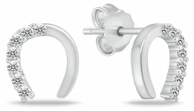 Produktbild von Hufeisen-Ohrringe aus Silber mit Zirkonen EA1061W