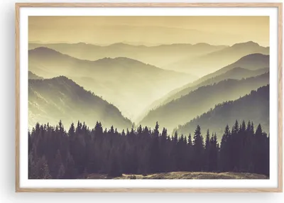 Produktbild von Gerahmtes Poster - Rahmen in heller Eiche - Berge Wald Natur - 100x70 cm - Wand Bild - Wanddeko - Wandbilder - Wandposter - Bilderrahmen - Bilder - Kunstdruck - Wandbild - P2NAA100x70-3820