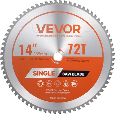 Produktbild von VEVOR Kreissägeblatt (355 mm φ & 72 scharfe Zähne & 2,4 mm Dicke) ideal für Stahl Aluminium, kompatibel mit Kreissäge, Sägeblatt aus legiertem Stahl mit geräuschreduzierenden Wärmeabzügen 1 Stk.