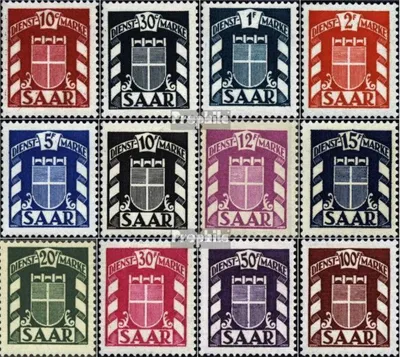 Produktbild von Briefmarken Saarland 1949 Mi D33-D44 (kompl.Ausg.) postfrisch Wappen des Saarlandes