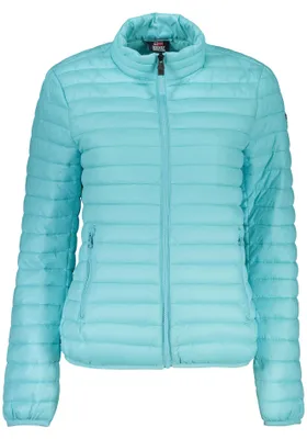 Image de Veste bleue à manches longues pour femme, avec fermeture éclair et application