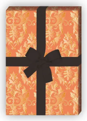 Produktbild von Elegantes Geschenkpapier mit feierlichem Damast Muster, apricot - G10241, 32 x 48cm