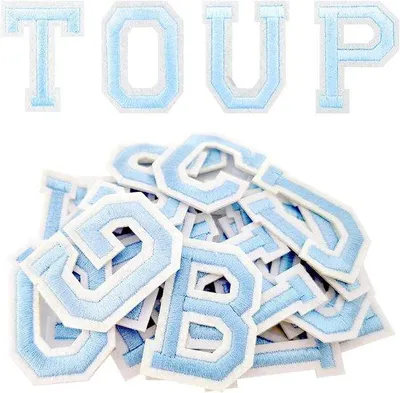 Produktbild von Famanu Set mit 26 Filzbuchstaben, Alphabet-Patches für Kleidung und Accessoires – Blau
