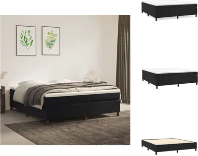 Obrázek produktu pro vidaXL Skříňová postel s matrací černá 160x200 cm samet - Postele a válendy