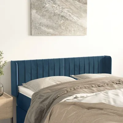 Produktbild von Kopfteil mit Ohren Dunkelblau 147x16x78/88 cm Samt
