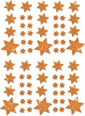 Produktbild von Oblique Unique 68 Sterne Sticker Aufkleber Glitzernd Funkelnd Weihnachtsdeko Weihnachtssterne - champagner