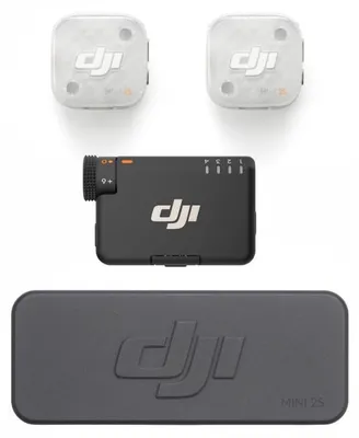 Zdjęcie produktu dla DJI Mic Mini 2S (2 TX + 1 RX + Charging Case), Wielokierunkowy, 130 dB, 22 dB, Montowany odbiornik kamery, Wbudowany nadajnik, 2,4 - 2,4835 GHz