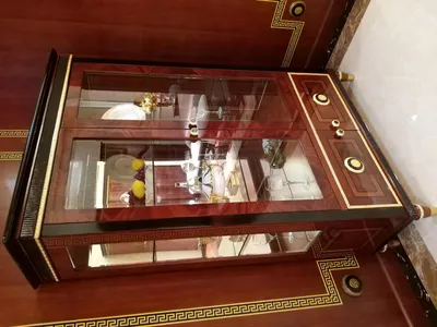 Produktbild von Vitrine Glas Schrank Wohnzimmer Schaufenster 2 türige Vitrinen XXL Hochschrank