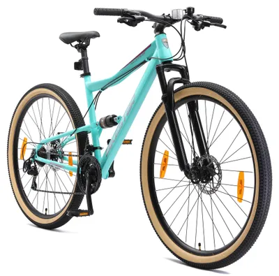 Produktbild von BIKESTAR Fully Mountainbike 29 Zoll | 19 Zoll Rahmen, 21 Gang Shimano Schaltung, Scheibenbremse | Mint