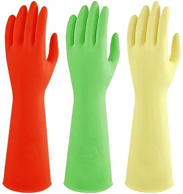Imagen del producto de Guantes de limpieza, extra gruesos, de 38 cm de largo, reutilizables, para uso doméstico, en el baño y en el jardín