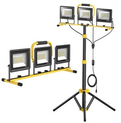 LED-Baustrahler 3x50W, Arbeitsleuchte mit Stecker