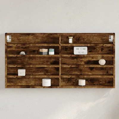 Immagine prodotto di Vetrina in rovere fumé 100x8,5x50 cm Materiale in legno