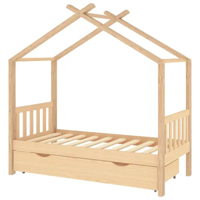 Image de vidaXL Lit d'enfant avec tiroir en pin massif 80x160 cm
