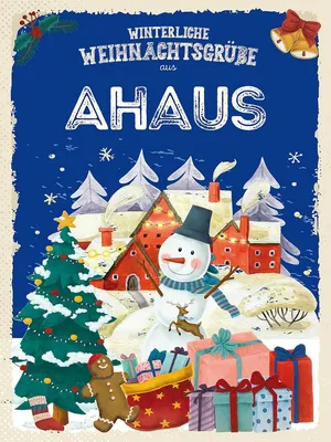 Produktbild von vianmo Holzschild 40x30 cm Weihnachtsgrüße aus AHAUS