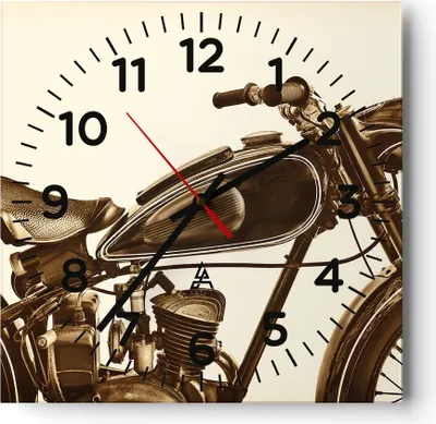 Produktbild von Wanduhr - Quadrat - Glasuhr - motor retro - 40x40cm - Schleichendes Uhrwerk - Lautlos - zum Aufhängen bereit - Dekoration Modern - Wanddekoration aus Glas - C4AC40x40-4086