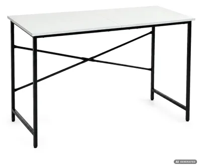 Produktbild von Schreibtisch SIMPLE Weiß 120 cm schwarzes Gestell Industrial-Stil 120x50x75 cm