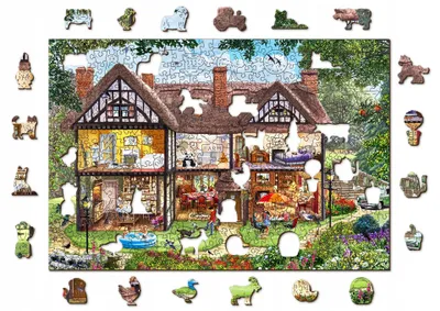 Produktbild von WoodenCity Holzpuzzle Sommerhaus mit Figuren 505 Teile