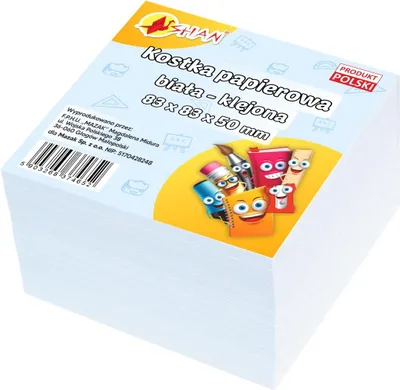 Produktbild von Papierwürfel weiß geklebt 83x83x50mm Shan