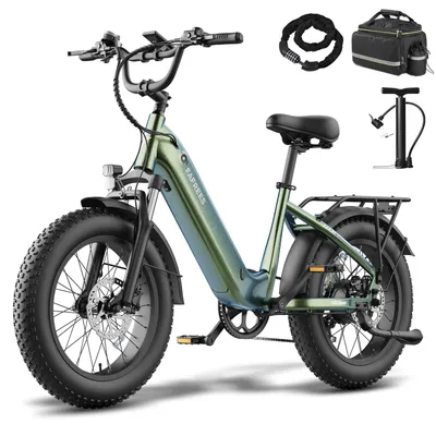 Produktbild von E-Bike 20×4,0 Fat-Reifen, 48 V 15 Ah 80 km Reichweite, 40 mm Federung, schillerndes Blau-Grün