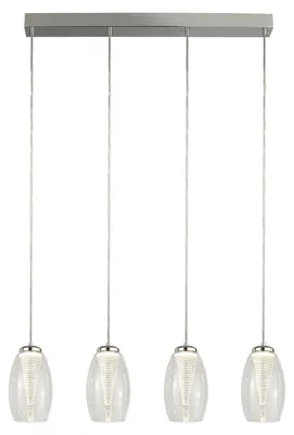 Produktbild von LED Hängeleuchte, Metall chrom, Glas klar, H 150 cm