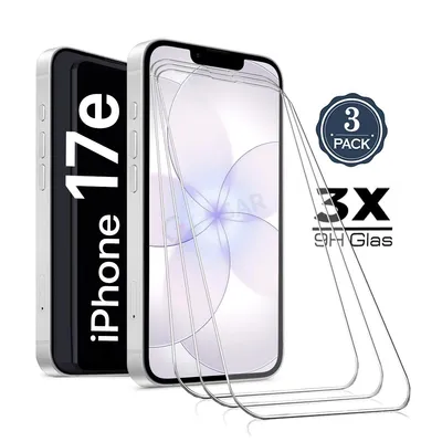Produktbild von 3X Für iPhone 17e ( 6.1" ) - Panzerglas Glasfolie Display Schutz Folie Glas 9H Hart Echt Glas Displayschutzfolie 3 Stück