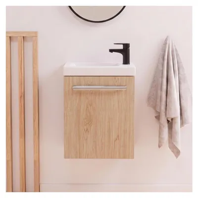 Image de Ensemble lave-mains suspendu NEVADA avec robinet noir