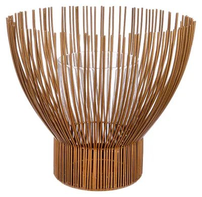 Zdjęcie produktu dla Lampion "Nosta", szkło, metal, kolor złoty, zestaw 2 sztuk, wysokość 20,5 cm, średnica 22 cm, numer katalogowy: 74214, kod produktu: 4063387742143