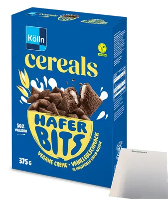 Produktbild von Kölln Cereals Hafer Bits Vanille vegan (375g Packung) + usy Block