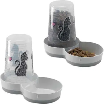 Produktbild von Moderna Leckere Große Katzen In Liebe Katze Trinknapf Set 1.5l Weiß Weiß One Size