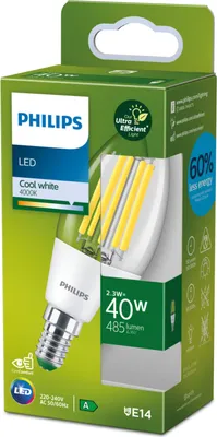 Obrázok produktu pre Philips 8720169188150, 2,3 W, 40 W, E14, 485 lm, 50000 h, Studená biela