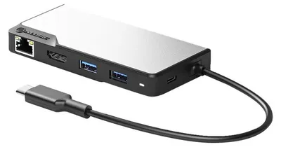 Imagen del producto de Alogic UCFUPRGVV2-SGR: Concentrador USB-C de Alogic, 6 en 1, con puertos HDMI, USB-A, VGA y Ethernet
