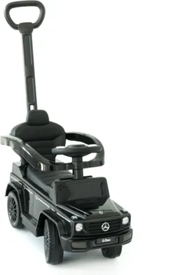 Produktbild von Rutschauto schwarz mit Schiebstange ab 1 Jahr, Rutschfahrzeug mit Sicherheitsbügel