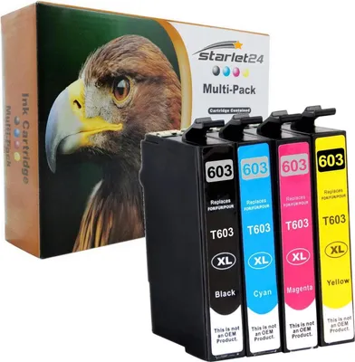 Produktbild von 4x D&C Tintenpatronen kompatibel für Epson 603 XL – 4er-Set (Schwarz, Cyan, Magenta, Gelb), Kompatibel mit Expression Home & WorkForce Serien
