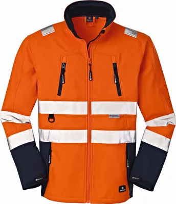 Produktbild von Warnschutz-Softshelljacke PITTSBURGH leuchtorange/navy Größe 4XL
