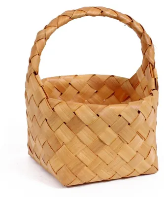 Imagen del producto de Cesta redonda de sauce con asa, diámetro 26 cm, altura 15/30 cm