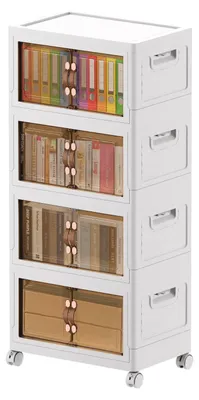 Produktbild von 4 stapelbare Aufbewahrungsboxen à 34 Liter, faltbarer Organizer aus Kunststoff