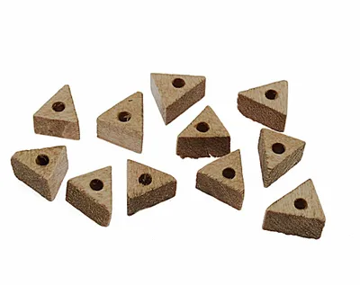 Produktbild von Vintageparts Holzperlen Dreieck natur 9mm, 10 Stück