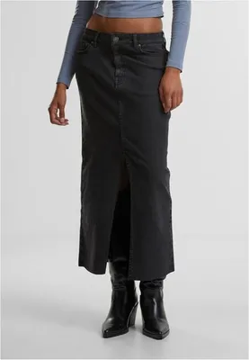 Obrázek produktu pro Dámská sukně Urban Classics Ladies High Slit Denim Skirt black washed - 28