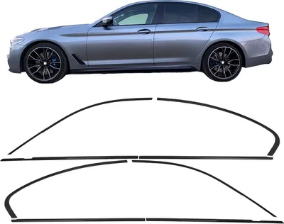 Image de Shadow Line Moulures de fenêtre Cadre de fenêtre Noir brillant pour BMW Série 5