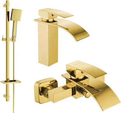 Image de Aries DQ45 Mélangeur lavabo et baignoire avec accessoires, or (744803DQ45-50)